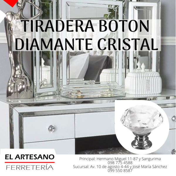 tiradera boton cristal cuenca